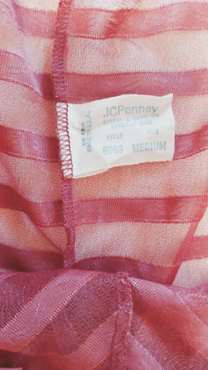 とんみ Vintage JCPenney Lingerie Mauve Pink Teddy Romper Medium Sheer
