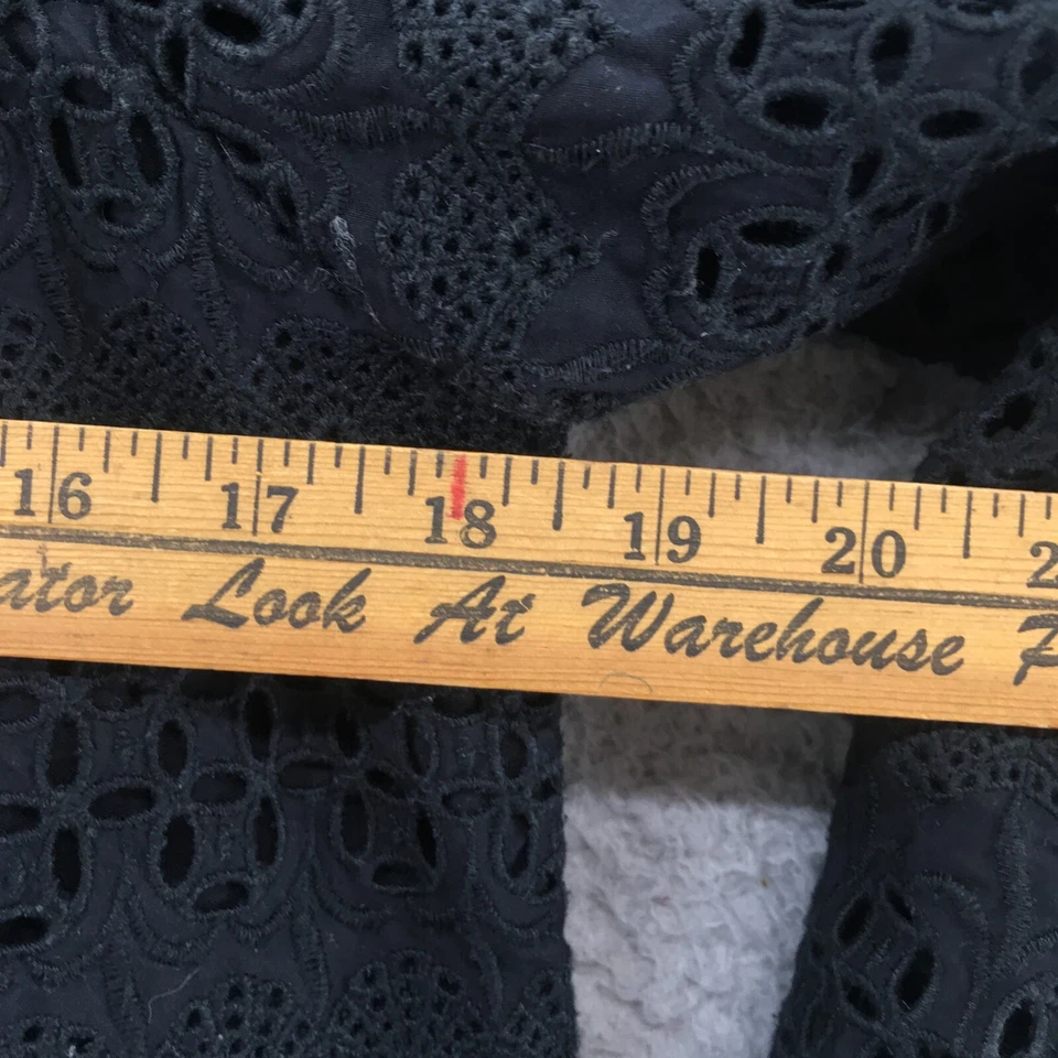 Blusa Top Vineyard Vines con Ojales para Mujer 4 Negro Algodón Bordado Borde Atado Trasero Foto 4 de 4