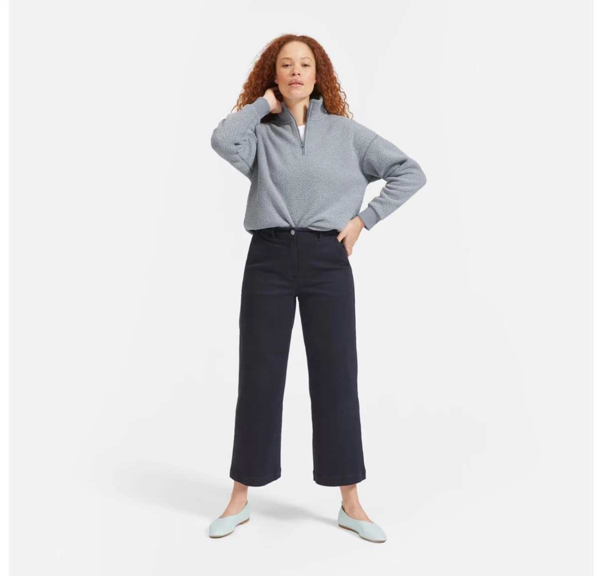 Everlane half zip fleece cheap