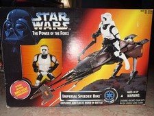 Star Wars The Power of the Force Imperial Speeder Bike w Biker Scout 1995 NEW