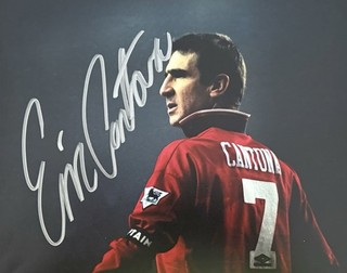 GENUINE ERIC CANTONA SIGNED 10x8 MAN UNITED PHOTO BID COA (S)
