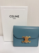 Portafoglio CELINE Triomphe porta carte triplo colore denim eccellente...