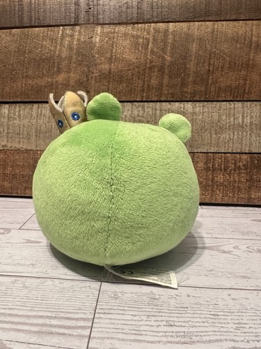 Angry Bird Green King Pig Corona Dorada Sin SONIDO 5" Peluche Commonwealth - Imagen 3 de 10