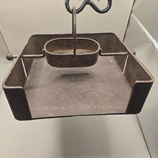 Vintage Metal Hanging Hearth Fire Fireplace Tray Accessory 7" Square