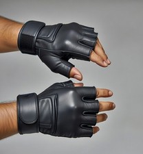 Heavy-Duty Real Cowhide Leather Weight Lifting Gloves with Wrist Wrap Support