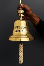 Welcome Aboard Engraved Beautiful Solid Brass Ship Bell Gifts and Decors