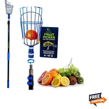 4.5-to-12ft Durable Fruit Picker with 20+ Foot  – Telescoping Fruit Picker Po...