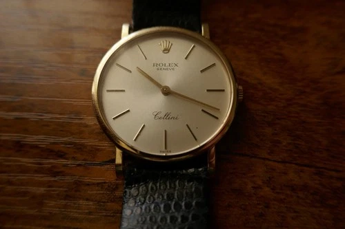 Rolex Cellini Men's VTG 18k Gold Watch Round Gold Dial. Manual W Box. Pristine