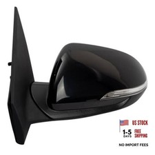 Driver Side Power Heated Mirror Smooth Black Paint to Match Compatible with