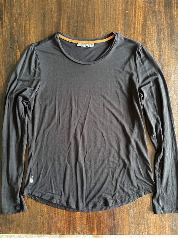 Icebreaker Cool-lite Sphere 125 Merino Blend Black Long Sleeve Base Layer Size M
