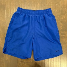 Nike Swim Trunks Shorts Mens Small Blue Volley Mesh Lined Elastic Waist Pockets