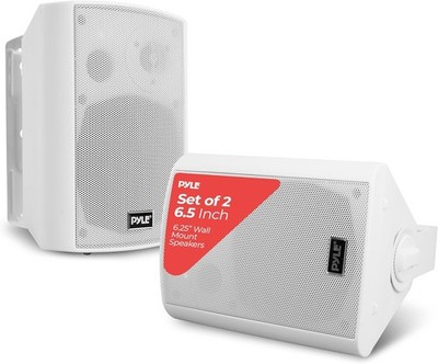 Pyle PDWR61BTWT 6.5'' Indoor Outdoor Waterproof Bluetooth Speaker System White