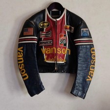 Giacca pelle Vanson One Star rosso nero uomo taglia 38 made in USA usata