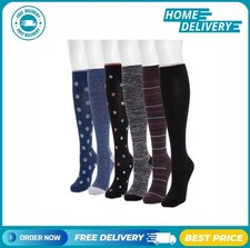 Women's MUK LUKS 6-Pack Knee-High Compression Socks - MIKE