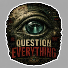 Alien Sticker Vinyl Decal Question Everything Ufo Conspiracy Area 51 Classified