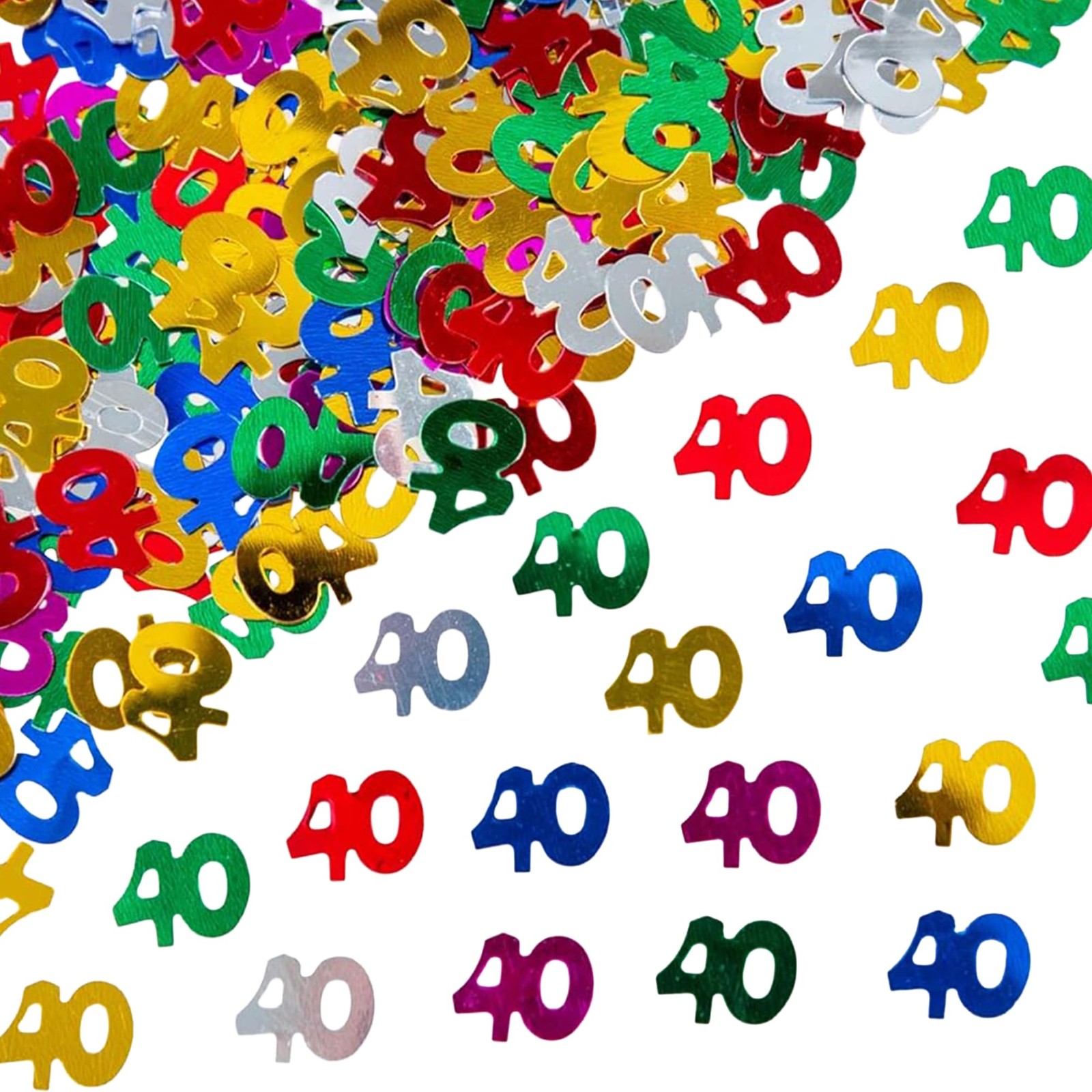 Shatchi 40Th Birthday Multicolour Foil Confetti Pack | 1, 2 Or 4 Packs For Party Tables - 1Pk - Image 2