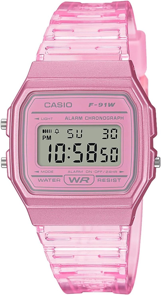 【Casio】 F-91WS-4 Pink CASIO Casio Collection F-91WS-4JH Pink Silicone Strap