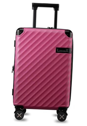 20-Inch Hot Pink Polycarbonate Spinner Wheel Carry-On Luggage-image