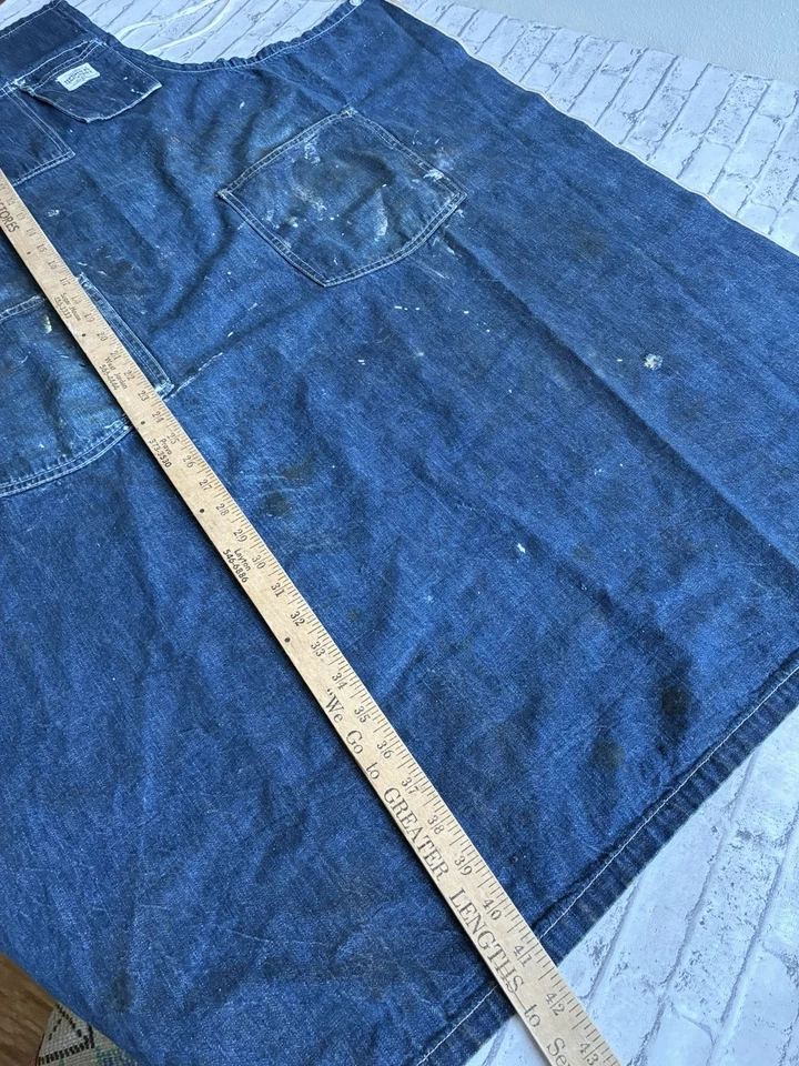 Delantal de mezclilla hecho en la Unión de 1940 Hércules delantal para hombre hecho en EE. UU. Foto 3 de 4