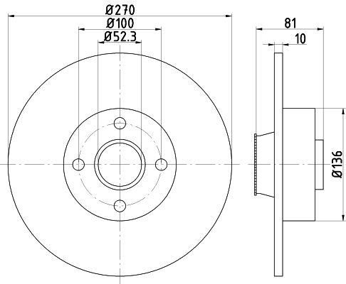 HELLA 8DD 355 123-271 BRAKE DISC Rear (SINGLE)