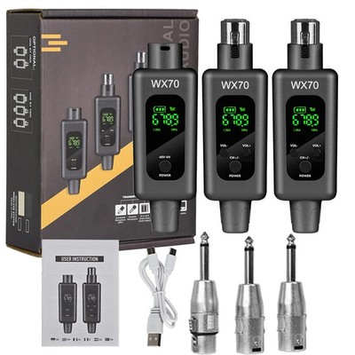 Professional UHF Wireless Microphone System XLR Transmitter & Receiver 0V-48V