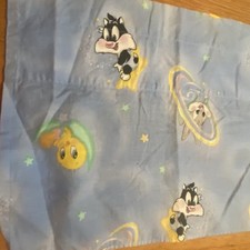 Vintage Baby Looney Tunes Valance Curtain Space 1996 Baby Tweety Sylvester Bugs