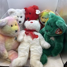 TY Beanie Buddies Bear Lot of 6 New With Tags Valento, Erin, Peace, Begin, Osito