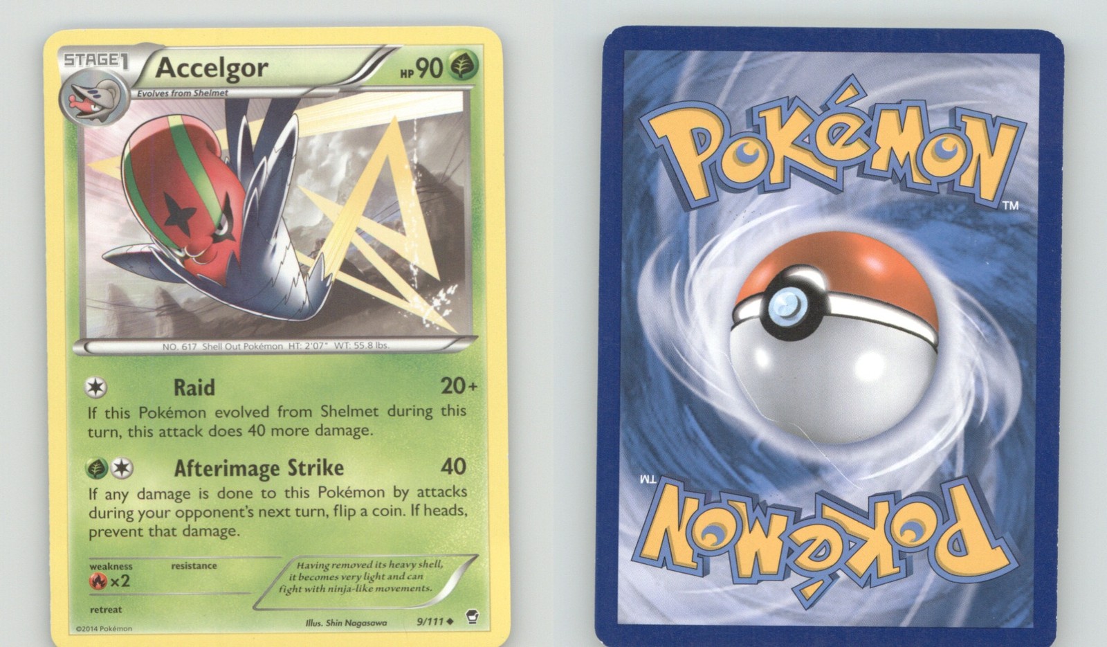 ACCELGOR 9/111 UNCOMMON FURIOUS FISTS POKEMON LIGHTLY PLAYED