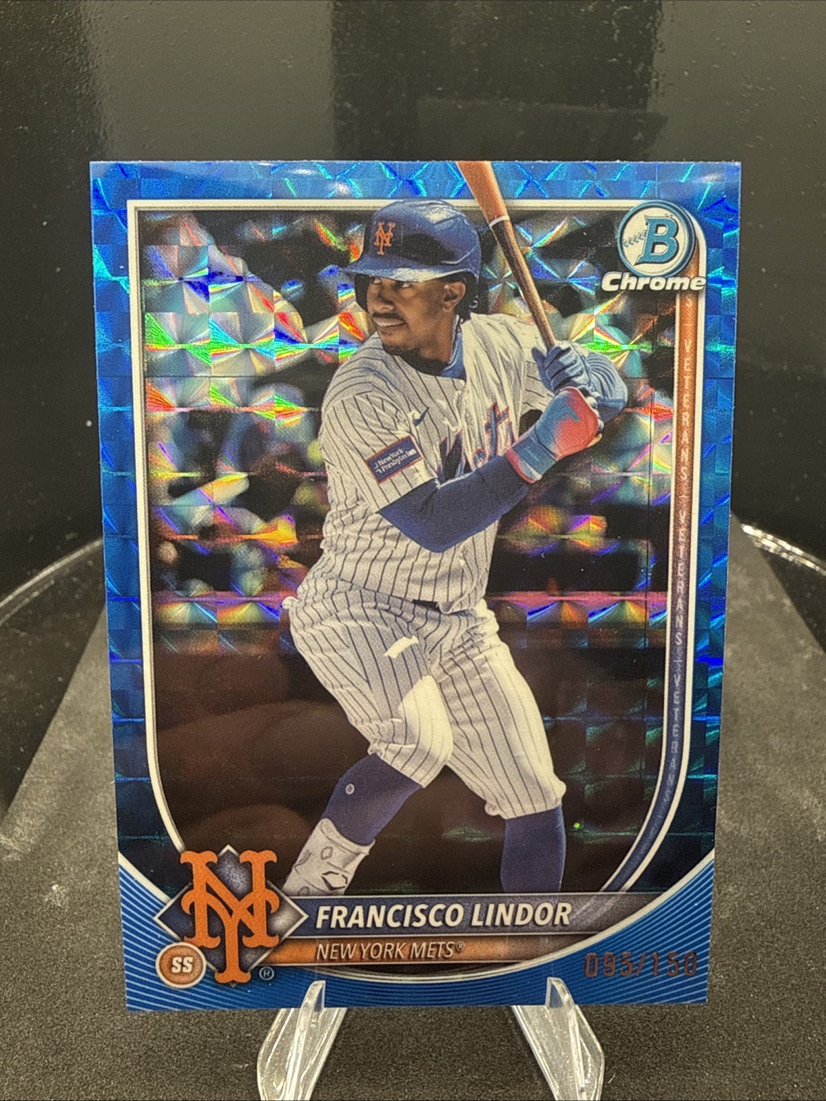 2025 Bowman Chrome - Francisco Lindor #59 Blue Geometric /150