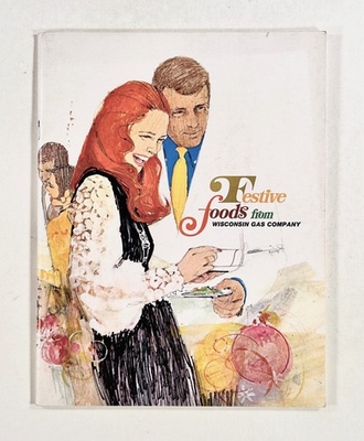 #ad 1969 FESTIVE FOODS FOR FAMILY FUN cookbook Wisconsin Gas Company MID CENTURY $10.10