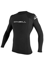 O'neill Wetsuits Men's Basic Skins Upf 50 Long Sleeve Rash Guard, Bla