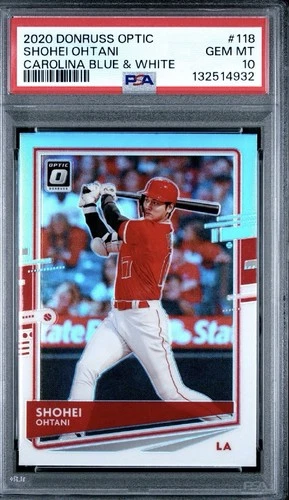 2020 Panini Donruss Optic - Shohei Ohtani Carolina Blue & White Prizm PSA 10