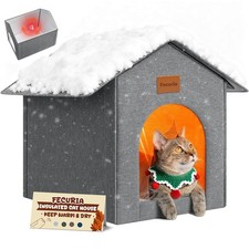 Insulated Outdoor Cat House Weatherproof, Winter Cat Dog Houses for Outdoor C...