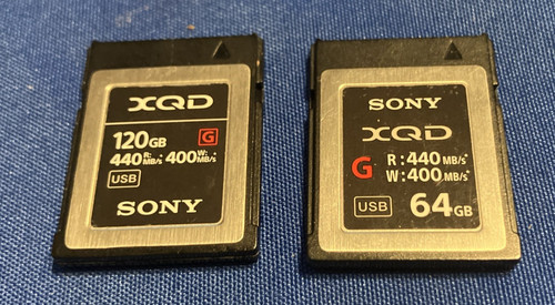 Sony G Series 120GB XQD & 64 GB Memory Cards - AUTHENTIC!