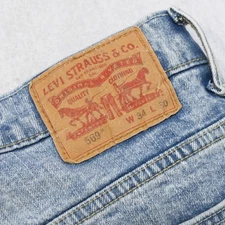 Levi's 569 Loose Fit Straight Leg Stretch Denim Blue Jeans Mens Size 34 x 30