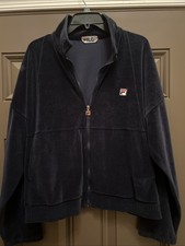 Vintage Zip Front Fila Velour Tracksuit Jacket Only USA Unisex 40