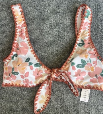 New Accessorize London Cyprus Bikini Top Floral Pink beach swim Womens 10