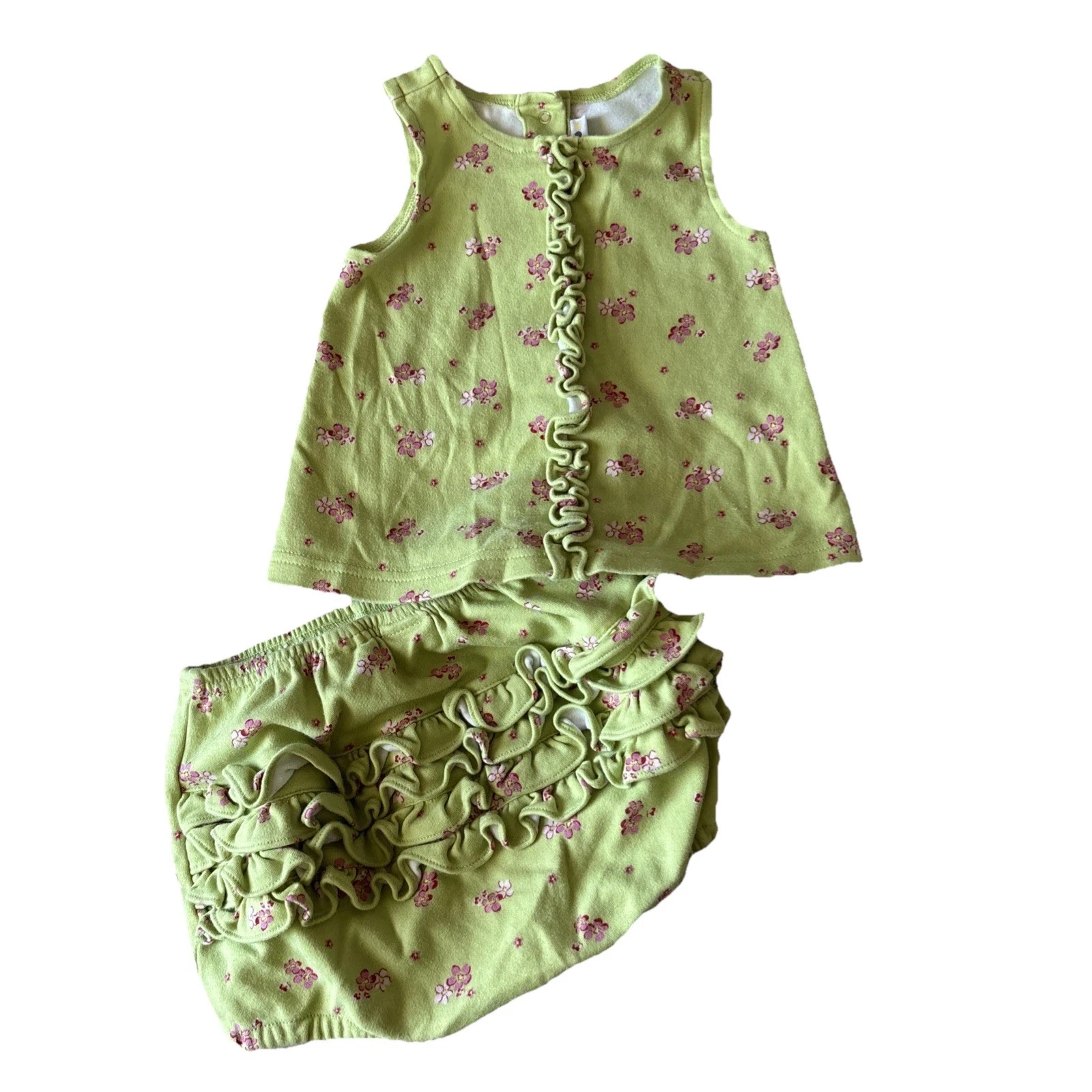 Vintage Y2K Gymboree Baby 2 Pc Outfit Dress Bloomers 6-12 Mos Green Pink Cotton
Opens in a new windo