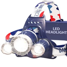 	DanForce Headlamp. USB Rechargeable LED Head Lamp. Ultra Bright CREE 1080 Lu...