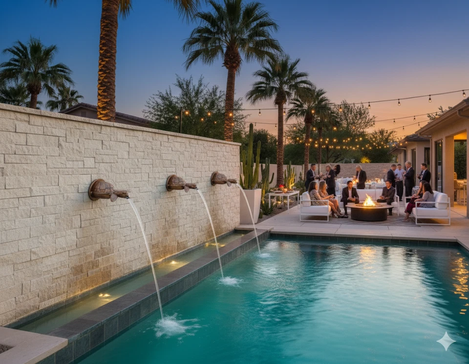 Vertedouro de tartaruga marinha e descida pura característica de água impressionante por piscinas de artista - Imagem 3 de 4