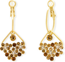 Gold Flower Dangle Earrings for Women Sparkly 14K Gold Plated Statement Hypoalle