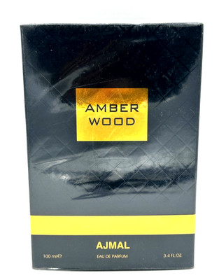 Ajmal Amber Wood Eau De Parfum Spray ~ 100 ml / 3.4 oz ~ Sealed ~