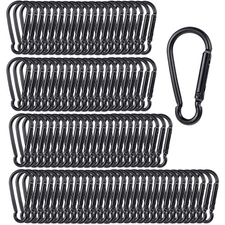 100PCS Small Carabiner Clip Spring Snap Hook Carabiners, 2.36" M6 Aluminum Al...