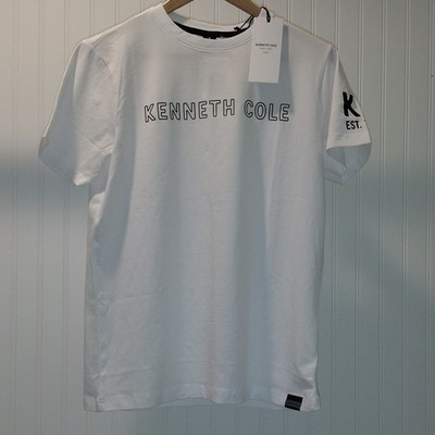 Kenneth Cole Men's S White Logo Crew Neck Short Sleeve T-Shirt KT9J32WHTA