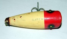 Señuelo de madera Chugger vintage "GATEWAY" - ojos de vidrio - excelente estado - RARO