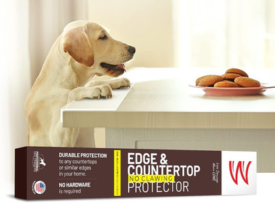 Edge & Countertop Protector   35.5X2.25 In. Clear Plexiglass Dog Scratch Shield