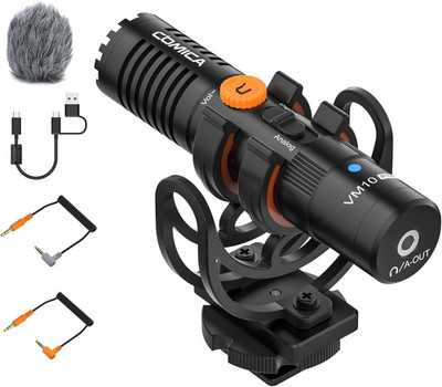 VM10 PRO Universal Video Microphone - Adjustable Gain, USB C Digital Output, Mon
