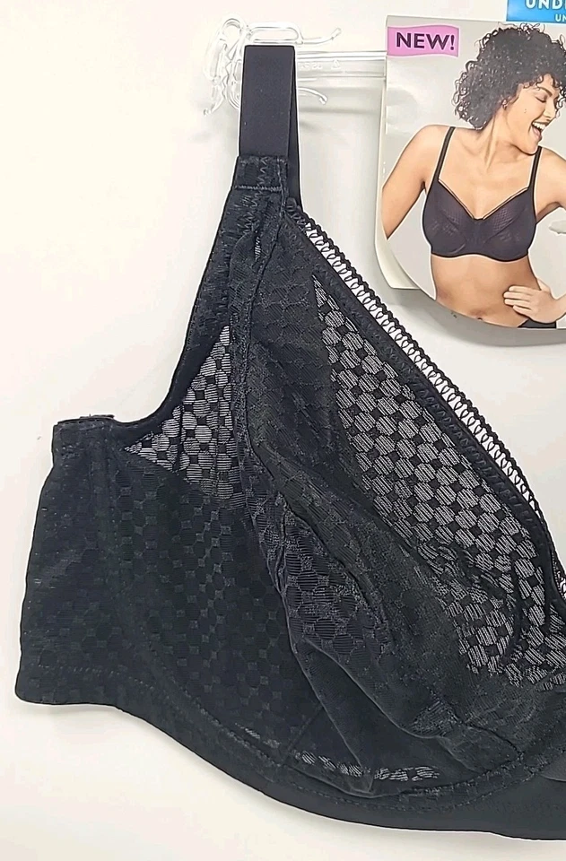 Playtex Love My Curves 42C 惊人形状阳台钢圈文胸 US4713 黑色 — 第 4/4 张图片