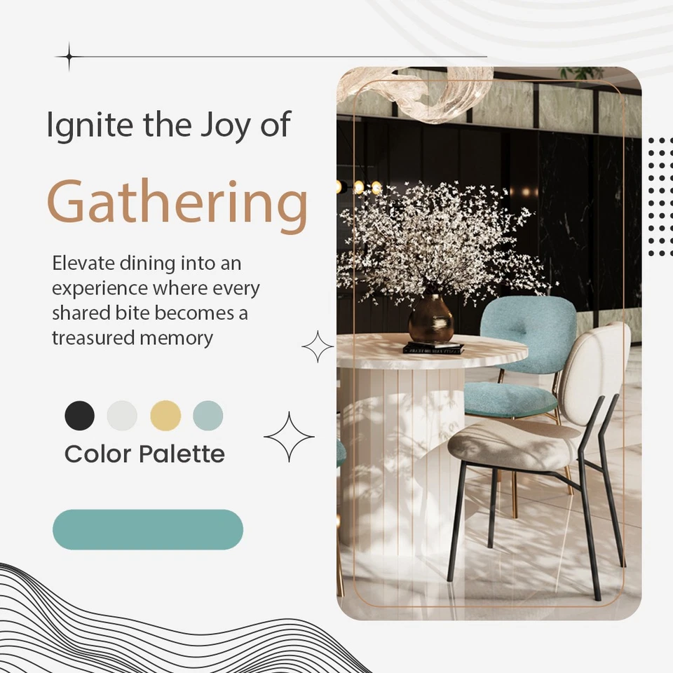 Moderno juego de comedor para 4 personas: mesa de bambú y MDF con sillas de tela para cocina Foto 3 de 4