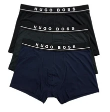 Hugo Boss Men's Soft Cotton Stretch Underwear 3 Pack Boxer Trunks